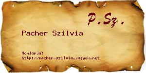 Pacher Szilvia névjegykártya