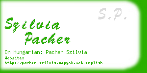 szilvia pacher business card
